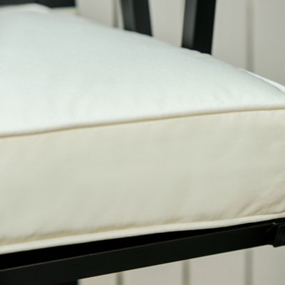 Outsunny Garden Bench Cushion 2 Seater Seat Pad 120x50x8cm Cream White - 8