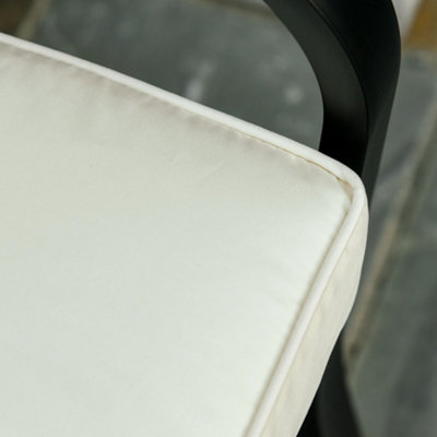 Outsunny Garden Bench Cushion 2 Seater Seat Pad 120x50x8cm Cream White - 9
