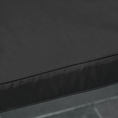 Outsunny Garden Bench Cushion 2 Seater Seat Pad Indoor& Outdoor Use Black