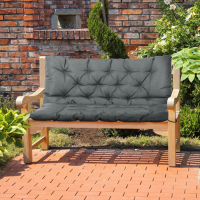 Outsunny Garden Bench Cushion 2 Seater Swing Chair Cushion Seat Pad with Ties for Indoor and Outdoor Use 110 x 120 cm