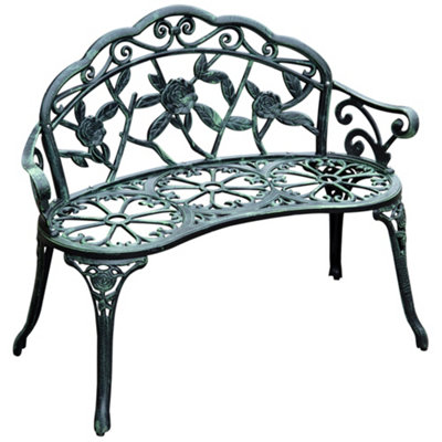 Hargrove cast store aluminum patio bench