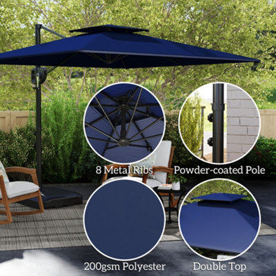 12' cantilever patio umbrella Summit Living 12 x 9 Offset Patio Umbrella Large Deck Cantilever O   summitlivin