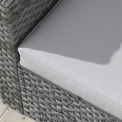 Outsunny Garden Chair Cushion Set with 1 Seat and 1 Back Pad, Light Grey