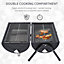 Outsunny Garden Charcoal BBQ Cooker Portable Camping Tabletop Barbecue Grill