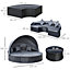 Outsunny Garden Daybed  Cushioned Round Sofa Bed Conversation Furnitur Set