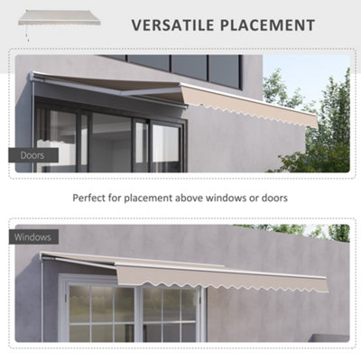 Outsunny Garden Door Awning Retractable Canopy Electric Patio Shelter 3.5M - 5