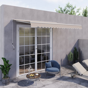 Outsunny Garden Door Awning Retractable Canopy Electric Patio Shelter 3M