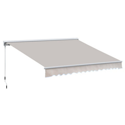 Outsunny Garden Door Awning Retractable Canopy Electric Patio Shelter 3M