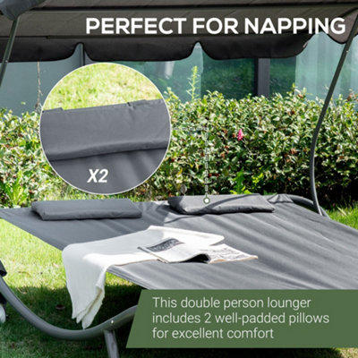 Double hammock with 2024 stand and canopy