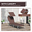 Outsunny Garden Folding Chair Sun Lounger Bed Outdoor Recliner Seat with Sunshade