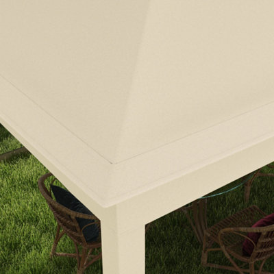 Outsunny Garden Folding Tent Heavy Duty Pop Up Gazebo for Party Cream - 8