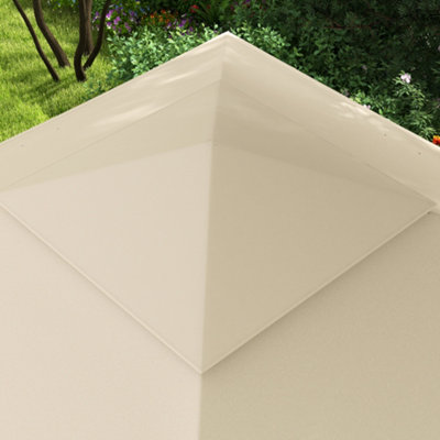 Outsunny Garden Folding Tent Heavy Duty Pop Up Gazebo for Party Cream - 9
