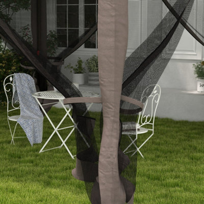 Outsunny Garden Folding Tent Heavy Duty Pop Up Gazebo for Party Light Grey - 8
