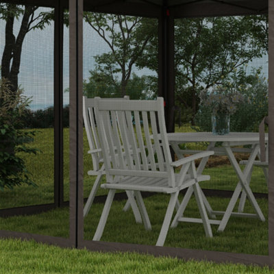 Outsunny Garden Folding Tent Heavy Duty Pop Up Gazebo for Party Light Grey - 9