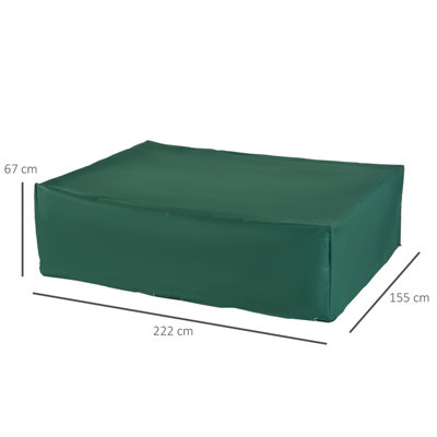 Outsunny Garden Furniture Cover Outdoor Waterproof Rattan Set Rain Protection Green - 3