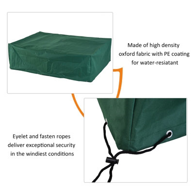 Outsunny Garden Furniture Cover Outdoor Waterproof Rattan Set Rain Protection Green - 5
