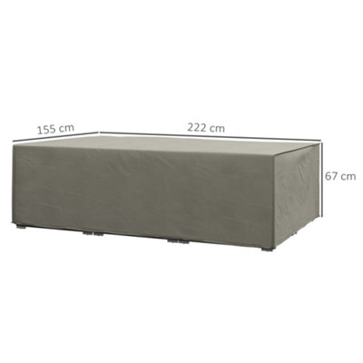 Outsunny Garden Furniture Cover Outdoor Waterproof Rattan Set Rain Protection Grey - 3