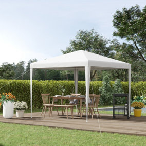 Outsunny Garden Gazebo Marquee Party Tent Wedding Canopy Patio White 2.7 x 2.7m