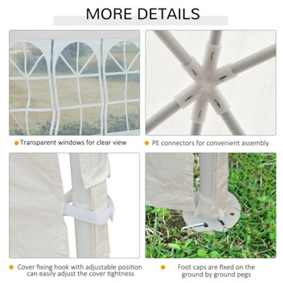 Outsunny Garden Gazebo Marquee Party Wedding Tent Canopy (9m x 3m) - White - 7
