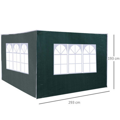 Outsunny Garden Gazebo Marquee Replacement Exchangeable Side Panel Green 3m
