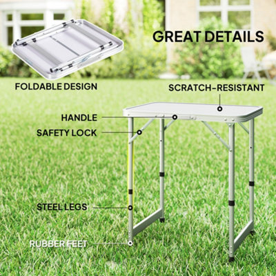 Outsunny Garden Outdoor Camping Aluminium Table Portable Folding Picnic ...