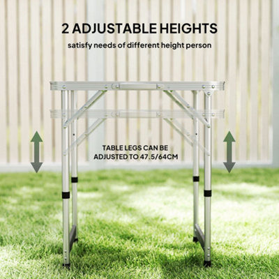 Outsunny Garden Outdoor Camping Aluminium Table Portable Folding Picnic ...