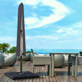 Outsunny Garden Parasol Cover for 2-4m Outdoor Umbrella Protector w/ Rod, Zipper