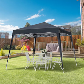 Outsunny Garden Pop up Gazebo Tent Party Water-resistant 2.5 x 2.5M Black