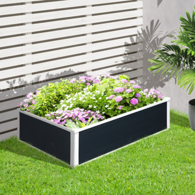 Outsunny Garden Raised Bed Planter Grow Containers Flower Pot PP 100 x 80cm