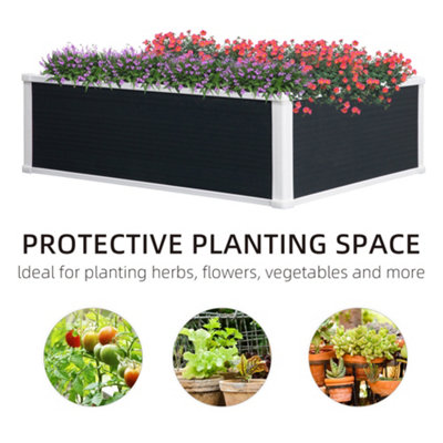 Outsunny Garden Raised Bed Planter Grow Containers Flower Pot PP 100 x 80cm