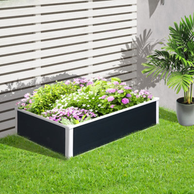 Outsunny Garden Raised Bed Planter Grow Containers Flower Pot PP 120 x 90cm