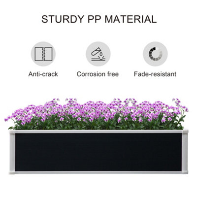 Outsunny Garden Raised Bed Planter Grow Containers Flower Pot PP 120 x 90cm