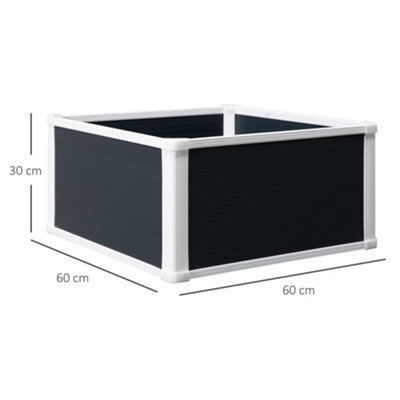 Outsunny Garden Raised Bed Planter Grow Containers Flower Pot PP 60 x 60cm - 3