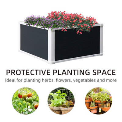 Outsunny Garden Raised Bed Planter Grow Containers Flower Pot PP 60 x 60cm - 7