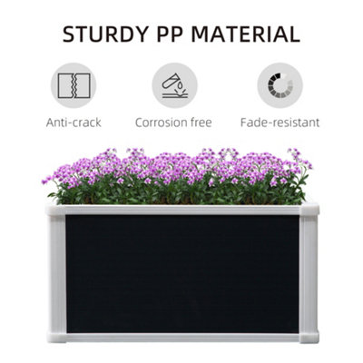 Outsunny Garden Raised Bed Planter Grow Containers Flower Pot PP 60 x 60cm - 4