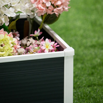 Outsunny Garden Raised Bed Planter Grow Containers Flower Pot PP 60 x 60cm - 8
