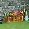 Outsunny Garden Raised Bed Wooden Pot Vegetable Planter Box 80x33x30cm
