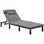 Outsunny Garden Rattan Furniture Recliner Lounger Sun Reclining Daybed Patio Grey