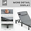 Outsunny Garden Rattan Furniture Recliner Lounger Sun Reclining Daybed Patio Grey