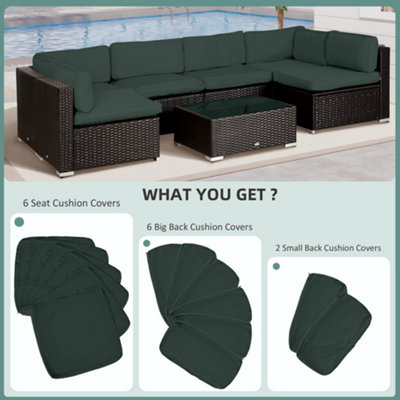 Outsunny Garden Rattan Sofa Set Polyester Cover Replacement No Cushion Grey