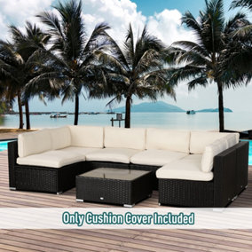 Outsunny Garden Rattan Sofa Set Polyester Cover Replacement- No Cushion Included