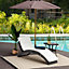 Outsunny Garden Rattan Sun Lounger Foldable Patio Recliner Chaise Chair Black