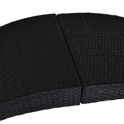 Outsunny Garden Rattan Sun Lounger Foldable Patio Recliner Chaise Chair Black - 7