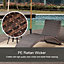 Outsunny Garden Rattan Sun Lounger Foldable Patio Recliner Chaise Chair Brown