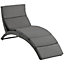 Outsunny Garden Rattan Sun Lounger Foldable Patio Recliner Chaise Chair Grey