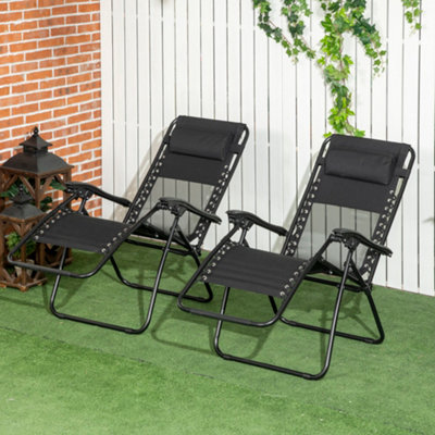 Black garden recliner sale