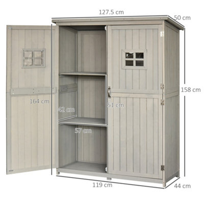 Outsunny Garden Shed Outdoor Storage Unit  Asphalt Roof and Three Shelves