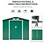 Outsunny Garden Shed Storage Unit Locking Door Floor Foundation Vent Green