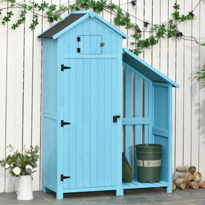 Outsunny Garden Storage Shed Outdoor Firewood House  Waterproof Asphalt Roof
