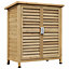 Outsunny Garden Storage Shed Solid Fir Wood Garage Organisation, Natural